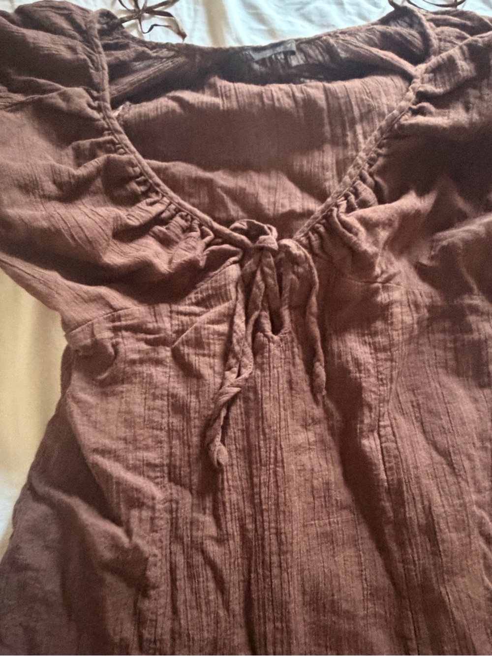 Zara Chocolate Brown Maxi Dress with Tie-Front - Picture 6 of 11